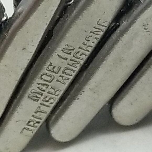 Vintage Three Row Rhinestone Stretch Bracelet Made in British Hong Kong, Estate - Picture 5 of 7